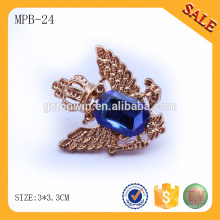 MPB24 China fabricante Tipo de cristal pin insignia de metal con cierre de mariposa para la ropa personalizada
